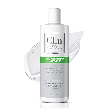 CLn BodyWash Non-Drying Body Wash, For Compromised Skin Prone to Eczema, Dermatitis, Rash & Hidradenitis Suppurativa, Fragrance-Free & Paraben-Free, 8 fl oz.