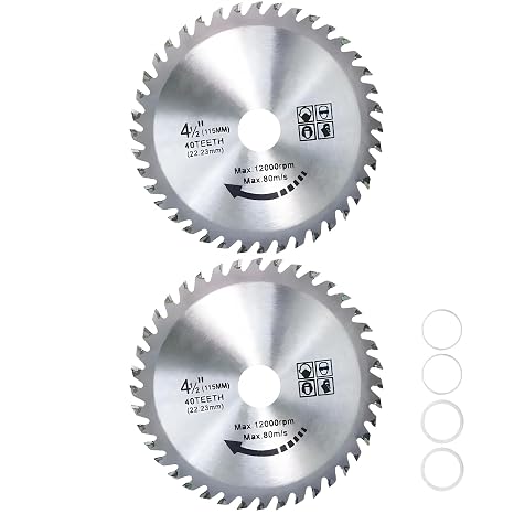 2pcs 115mm Circular Saw Blade 4.5" Angle Grinder 40 Teeth Carbide