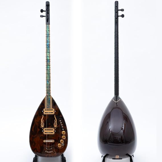 Electric Saz Baglama with M1 Pickups Blue Pearl with Ebony Pegs & Lesli Effect Turkish Electro Saz With free strings, picks and soft case