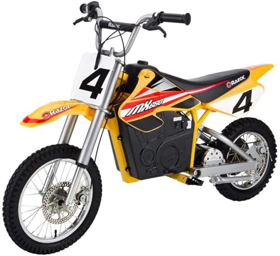 Razor MX650 Dirt Rocket Off-Road Motocross Bike 36V Electric Ride-On, Up to 17 mph, Dual Suspension, Hand-Operated Dual Brakes, Twist Grip Throttle, Authentic Motocross Bike Geometry