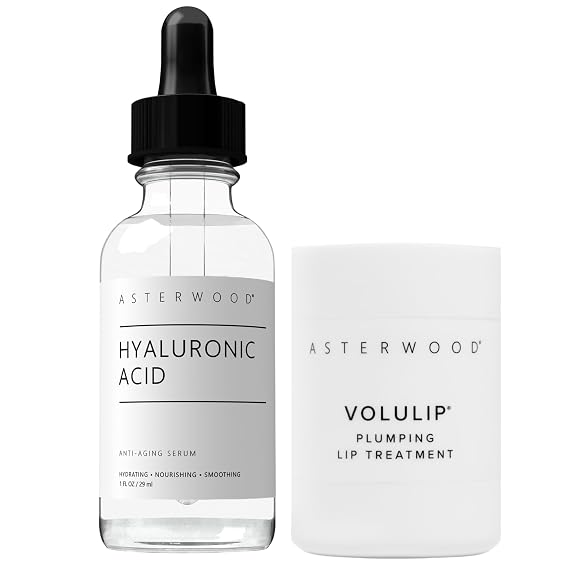 Asterwood Hyaluronic Acid Serum 1 oz + Lip Treatment
