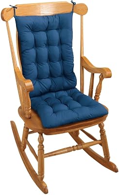 Miles Kimball Rocker Chair Pad Set, Blue, Polyester Fill, Furniture Cushion, Chair Pad, Custom Size 17 x 19 x 3