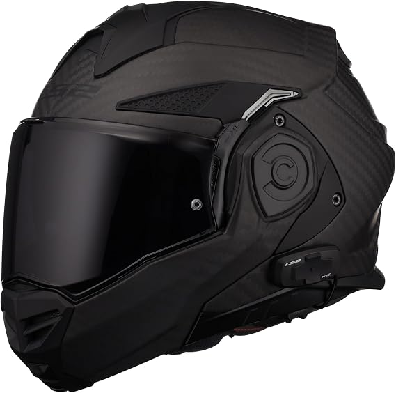 LS2 Helmets Advant X Carbon Fiber Modular Helmet with Integrated Cardo 4X Bluetooth
