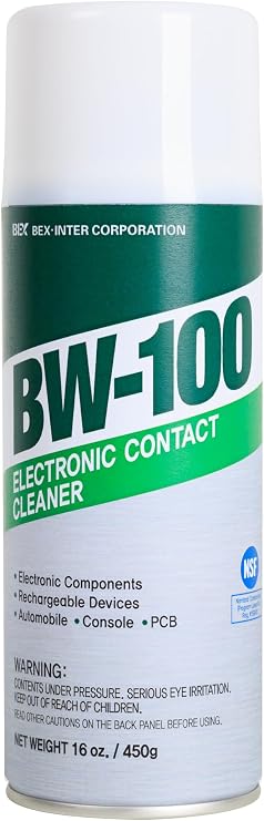 BW-100 Non-Flammable Electronic Contact Cleaner Aerosol Spray- Safely Cleans Joycons, Computers, PCB, and More - Removes dust, dirt and contaminants on contacts - Quick Dry| 16oz450g
