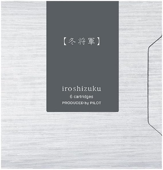 Pilot Iroshizuku Fountain Pen Ink Cartridges Fuyu-syogun (Bluish Dark Gray) 6 Pieces IRF-6S-FS with Kanji Love Sticker