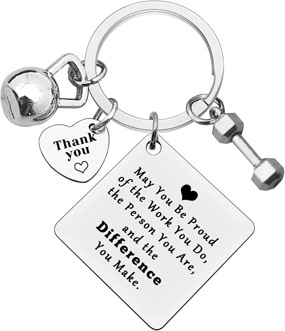 Xiahuyu Fitness Trainer Gifts Thank You Gifts for Fitness Instructor Personal Trainer Fitness Coach Appreciation Gift Gym Workout Jewelry May You be Proud of the Work You Do Keychain