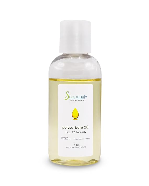 Soapeauty Polysorbate 20 (Tween 20, T-Maz 20) | Cosmetic Grade Solubilizer & Emulsifier | for Skincare, Body & DIY Formulations| 4 oz