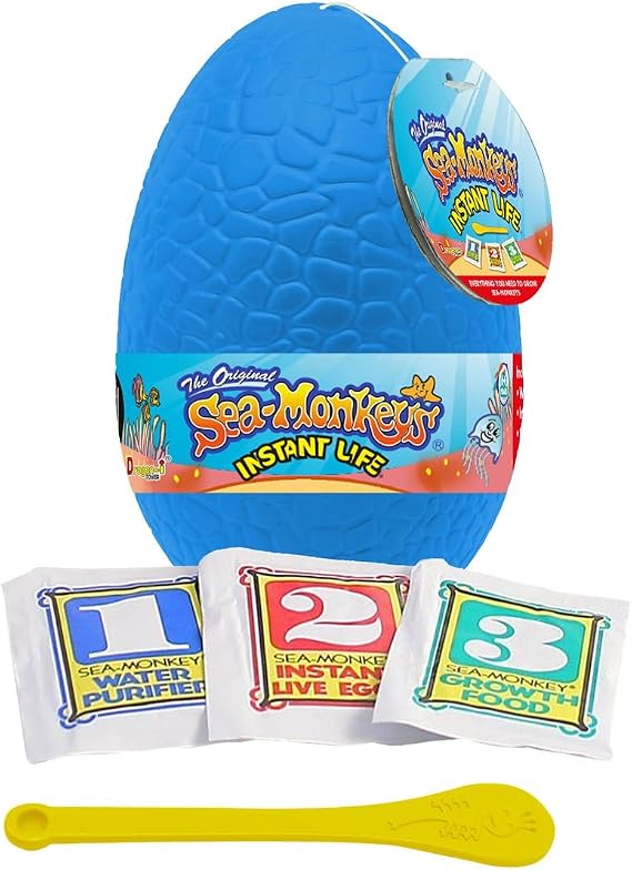 Sea-Monkeys Egg Instant Life - World's Only Instant Pets - Assorted Colors - Ages 6+ (Pack of 1)