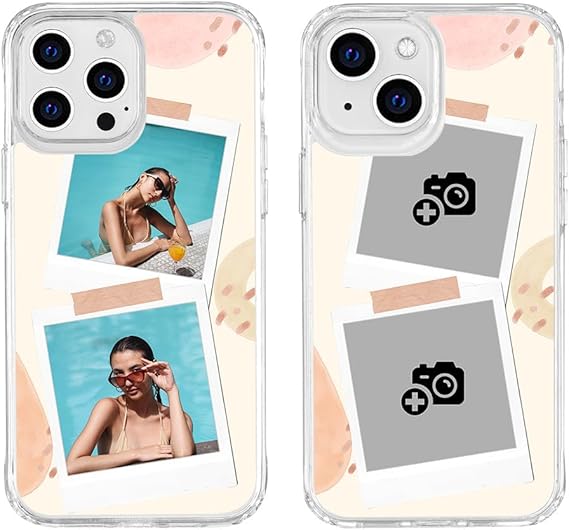 Custom Phone Case for Apple iPhone 15 14 13 12 11 Pro Max Mini X XS XR SE 2022 7 8 Plus, Customized Personalized Phone Back Cover Shockproof Clear Photo Design Image Picture Collage(COL102)