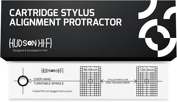 Hudson Hi-Fi Turntable Phonograph LP Phono Cartridge Stylus Alignment Protractor ToolHigh Contrast (VTA Sold Separately)
