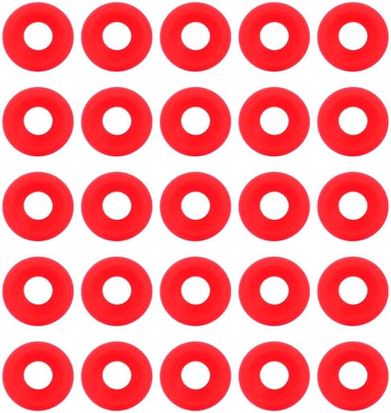 Silicone Gasket, 25Pcs Red Silicone Grolsch Gaskets for Flip Top Glass Bottle Airtight Stopper Lids Beer Bottle Seals for Fermentation Kombucha Mead Vinegar