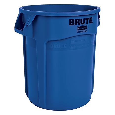 Rubbermaid FG262000BLUE-001 Brute Container with Venting Channels, 75.7 L, Blue | Built-in airflow channels prevent vacuum suction, making heavy liner removal up to fifty percent easier for busy staff.