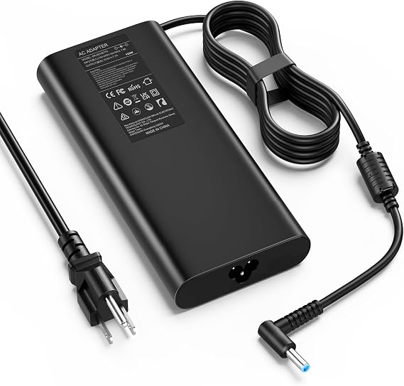 150W Laptop Charger for HP OMEN 15 17 Victus 16 ZBook Studio G3 G4 G5 G6 G7 G8 Fury, Pavilion Gaming 15-cx 16, 150W/135W Compatible - VUOHOEG 4.5mm Blue Tip, TPN-DA09 917677-003
