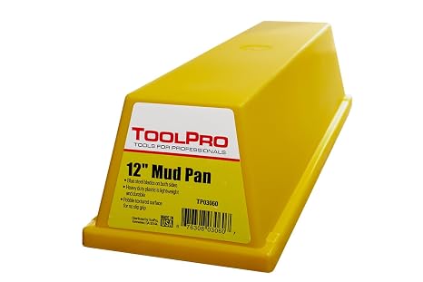 ToolPro 12 in. Heavy Duty Textured Plastic Yellow Plastic Mud Pan TP03060