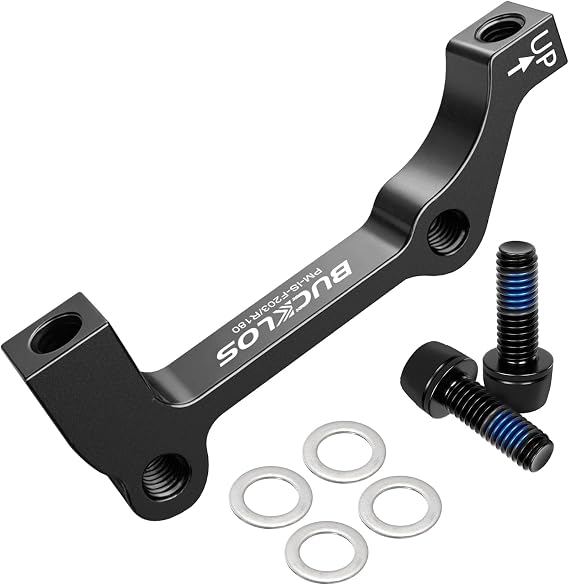 BUCKLOS MTB is Frame Rear 180mm Disc Brake Caliper Mount Adapter Parts | High-strength CNC machined aluminum alloy rotor adapter, gear parts with mounting bolts, easy installation