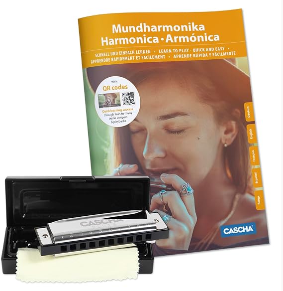 Cascha Harmonica Major Blues Harmonica Diatonic 10-Hole Harmonica for Children and Adults with Case and Cleaning Cloth