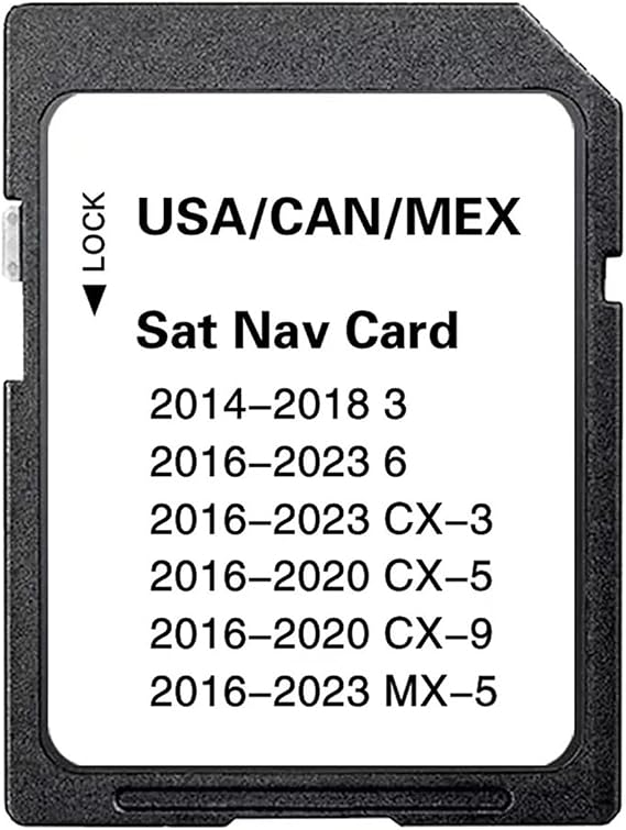 Updated BHP-166-EZ1T Navigation SD Card with the Latest Map Version, Compatible with 3 6 CX-3 CX-5 CX-9 MX-5 2014-2023 (USA/Canada/Mexico) New Maps BHP166EZ1T