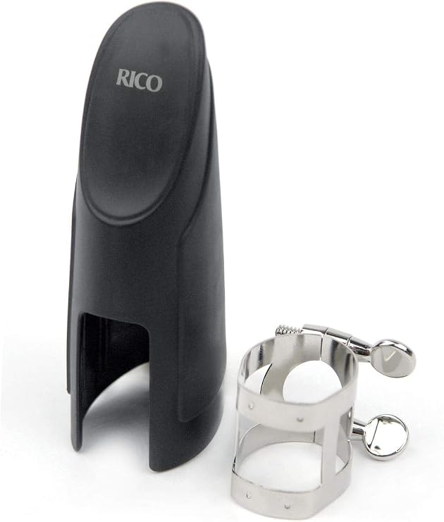 Rico Nickel Plated Ligature and Cap for Tenor Sax with Metal Link Mouthpieces