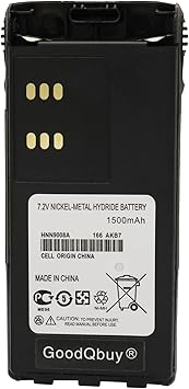 1500mAh NI-MH Replacement Battery for Motorola Radio HT750 HT1250 GP320 GP328 GP338 HNN9008 HNN9008A HNN9008AR HNN9008H HNN9009 HNN9012 + Belt Clip