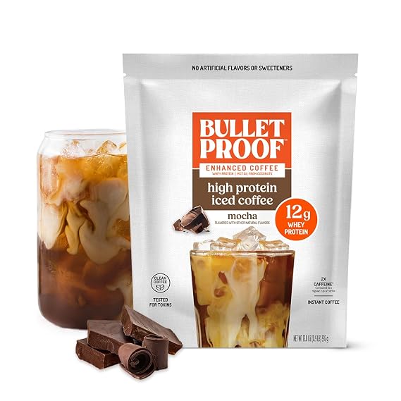 Bulletproof Iced Protein Coffee, Mocha, 170mg Caffeine, 14 Servings