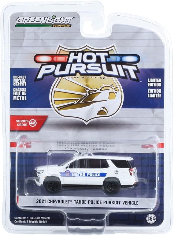 Greenlight 43000-F Hot Pursuit Series 42-2021 Chevy Tahoe Police Pursuit Vehicle (PPV) - Houston, Texas Metro Police 1:64 Scale Diecast