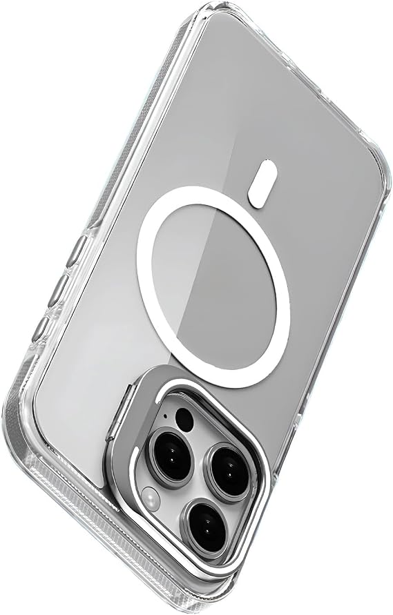 Luxo Series High Quality Case Compatible with Magsafe for Minesk iphone 13 Ultra Transparent Appearance And Ergonomic Design With Stand (White, 13)