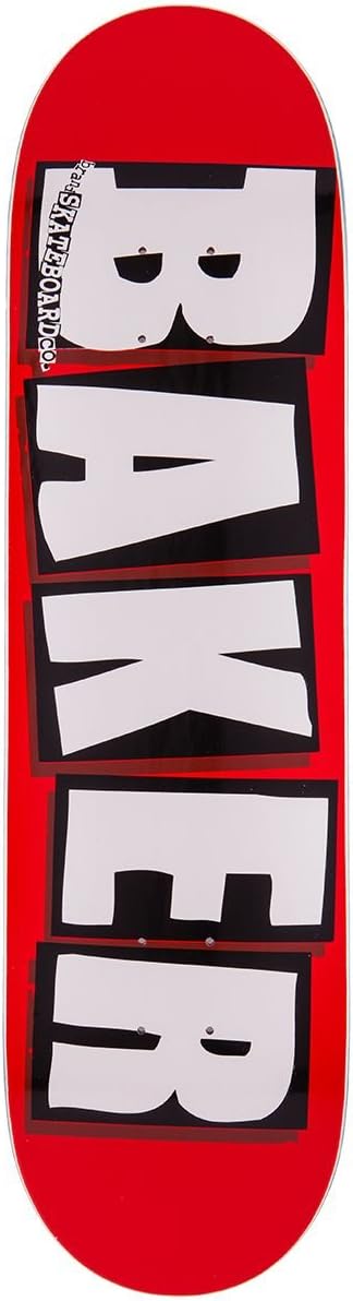 Baker Brand Logo Skateboard Deck - White - 8.125" - With Blue Griptape