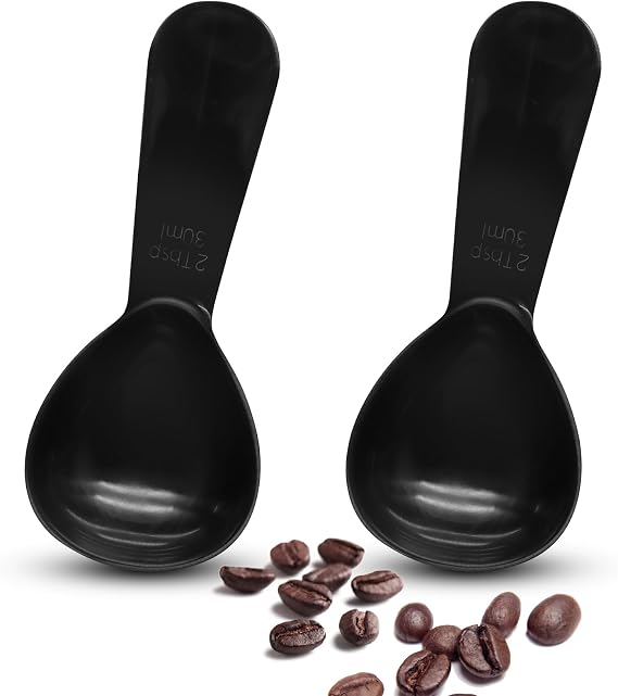 Coffee Scoop 2Tbs (30ml/ 1/8 Cup / 1oz) Short Handle 2Pcs Black
