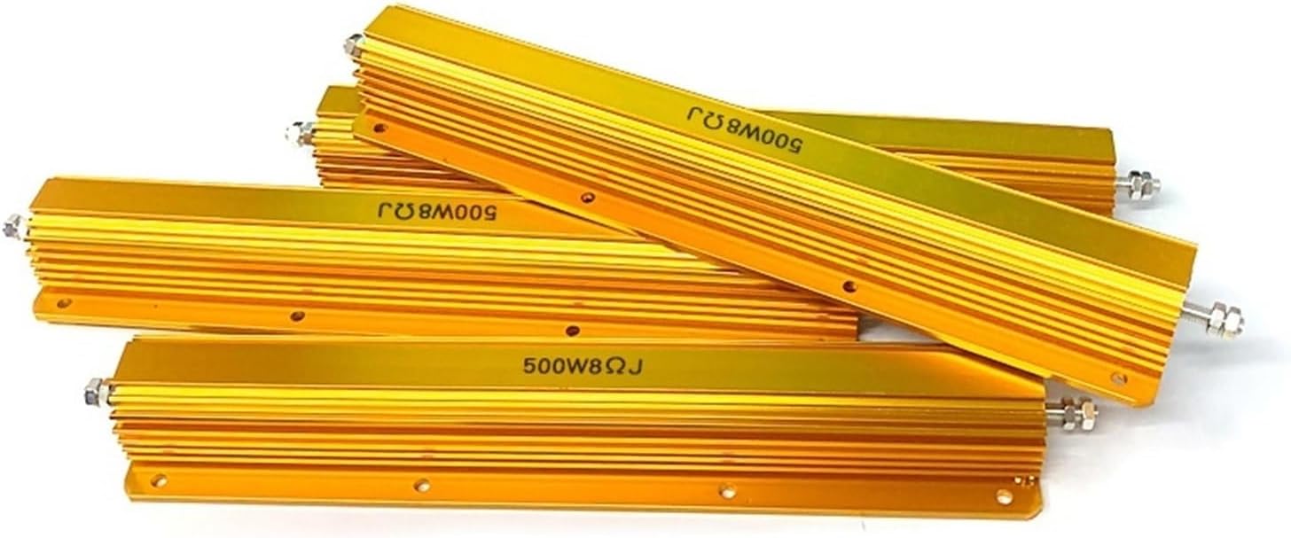 2pcs RX24 Aluminum Power Metal Shell Case Wire Wound Resistors 500 Watt 0.1 to 10K 0.22 0.33 0.5 1 2 4 8 20 30 100 200 300 500 1K 2K Size : 500W 5 Ohm
