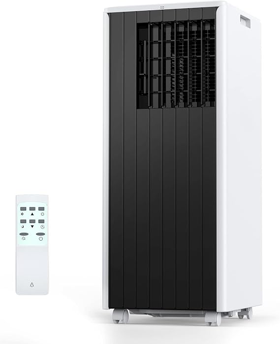 8,000 BTU Portable Air Conditioner 3-in-1 AC Unit with Cooling, Dehumidifier & Fan for Rooms Up to 350 sq.ft. Quiet Energy-Efficient Sleep Mode, 24-Hour Timer, Remote Control & Overheat Protection