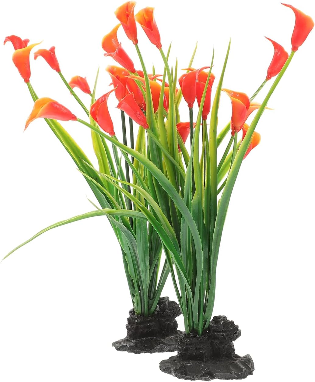 VANZACK 2pcs Aquarium Landscaping Plants Plastic Aquarium Flower Decoration Compact Fake Plant Small Aquarium Decor Reptiles Tank Plants Desktop Accessories Cold Cuts Fish Tank