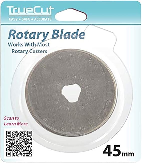 TrueCut 45mm Rotary Cutter Replacement Blade Single Pack | Sharp Rotary Blade for Fabric & Paper Cutting | Fits TrueCut Rotary Cutters | Sewing & Quilting Supplies