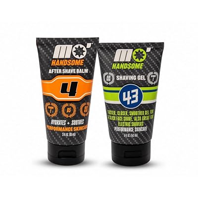 Mo Handsome Shave Pack - Mens Shaving Gel  After Shave Balm Bundle - Smooth, Clean, Cool, Prevent Razor Bumps. Works for All Shavers - Natural, High-Performance Grooming for Active Men, Athletes