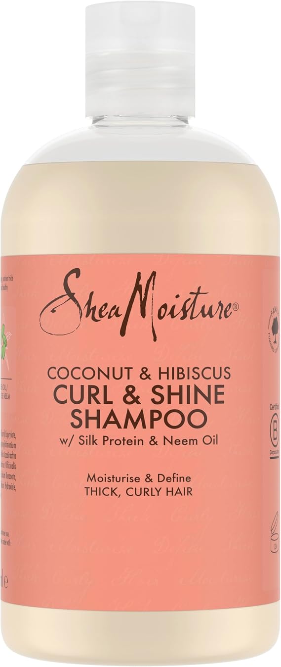 Shea Moisture Coconut & Hibiscus sulphate free shampoo Curl & Shine Shampoo for thick, curly hair, 384ml