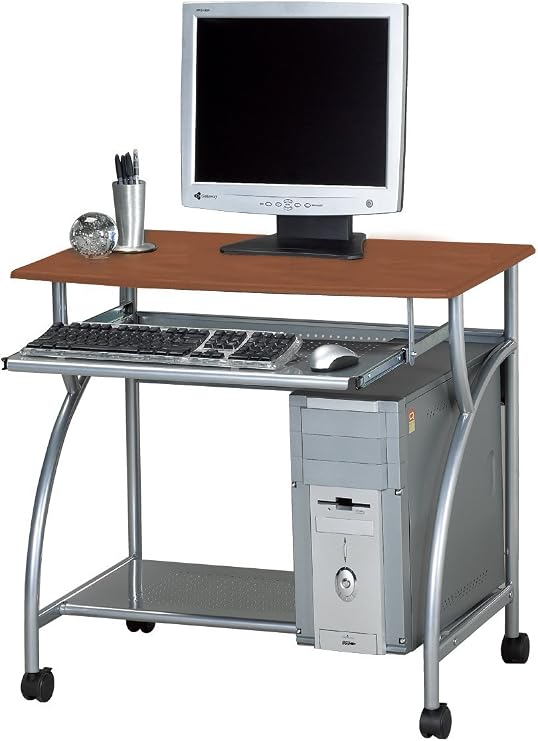 Safco SOHO Mobile Argo Personal Computer Workstation, Medium Cherry Tf, Metallic Gray Frame