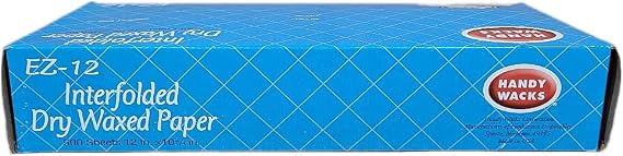 EZ12C, 12x10-3/4-Inch Interfolded Medium Grade Dry Waxed Paper, Waxed Wrap Deli Paper Sheets (1)