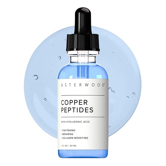 Asterwood Copper Peptides Serum for Face, GHK-Cu Peptide w/Hyaluronic Acid