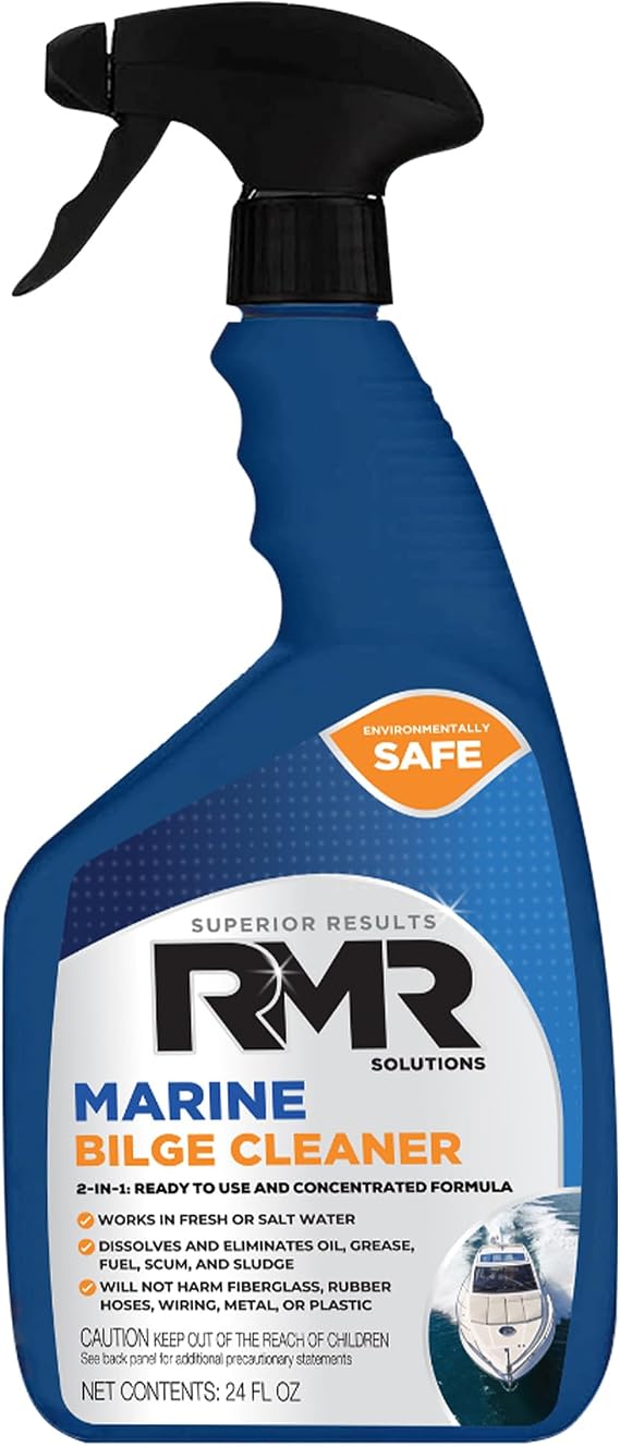RMR Marine Bilge Cleaner, Professional Strength Cleaning Wash, Odor Remover & Protectant, Safe & Sustainable Boat Maintenance Supplies, 24 Ounce Spray