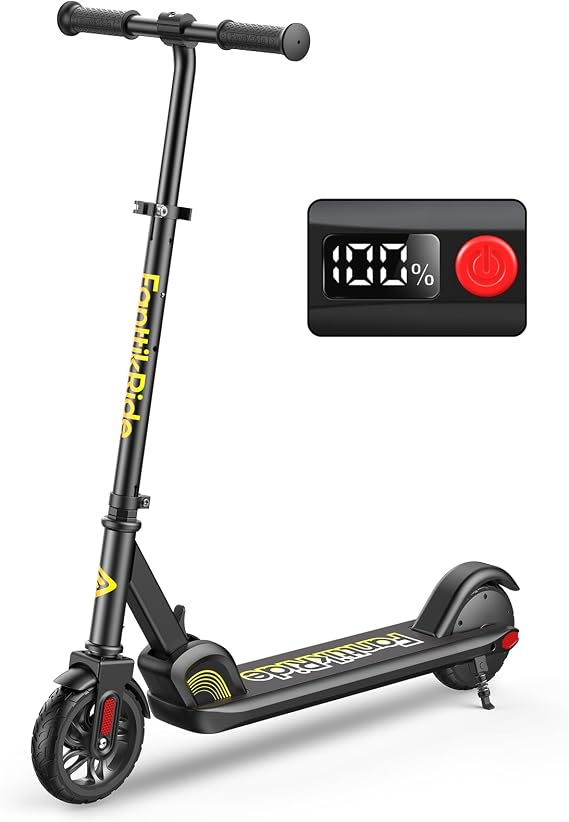 FanttikRide C9 Kids Electric Scooter Ages 8-12, Foldable Design, Fits 3.9-5.2 ft Kids, 2 Safe Speed Modes 6/10 MPH, 3 Adjustable Heights, 132 lbs Capacity, 5 Miles Range, 40 Mins Ride Time