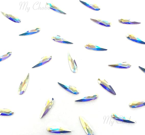 Austrian Crystal AB 2304 Raindrop 10x2.8mm Flatbacks No-Hotfix Nail Art | 10 pcs 001 AB rainbow multicolor rhinestones tiny diy glass diamond resins gemstones beads jewelry tooth gems Made in Austria