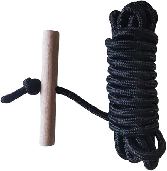 PR-20 Tree Pruner Rope Replacement for Big Mouth Pole Saw Pruner Manual Trimmer Long Handle Pruners with Wooden-20 Feet Compatible Fiscar Pruner Compatible Handle Diameter Trimmer Replacement (Black)