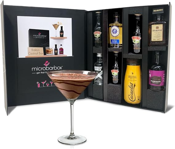 MicroBarBox Baileys Irish Cream Cocktail Gift Set in a Premium Luxury Gift Box | includes ingredients for 4 creamy Baileys cocktails | 30th Birthday Gifts for Women, Baileys Gift Set