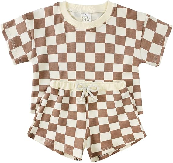 Kids Tales Boys Girls Cotton Outfit Set Short Sleeve T-shirt & Shorts