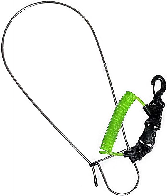 Calissa Offshore Kayak & Spearfishing Stainless Steel Fish Stringer Clip  36 Steel Core LanyardSpeargun Spear Fishing Freedive Freediving Scuba Dive Diving Large Holder