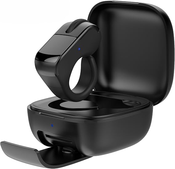 Wireless Ring Controller For Rokid AI Smart Glasses, Supporting Shutter Function Page Navigation And Audio Commands, AI Eyewear Page-Turner Music Control, Wearable Controller For AR(Black)