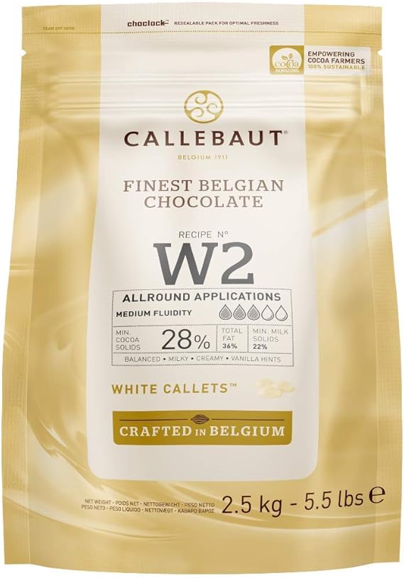 Callebaut W2 Finest Belgian White Chocolate Callets 28.0% Cocoa 2.5kg