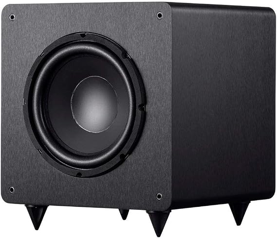 Monoprice SW-10 150 Watt RMS (300 Watt Peak) Powered Subwoofer 10in, Ported Design, Variable Phase Control, Variable Low Pass Filter, for Home Theater