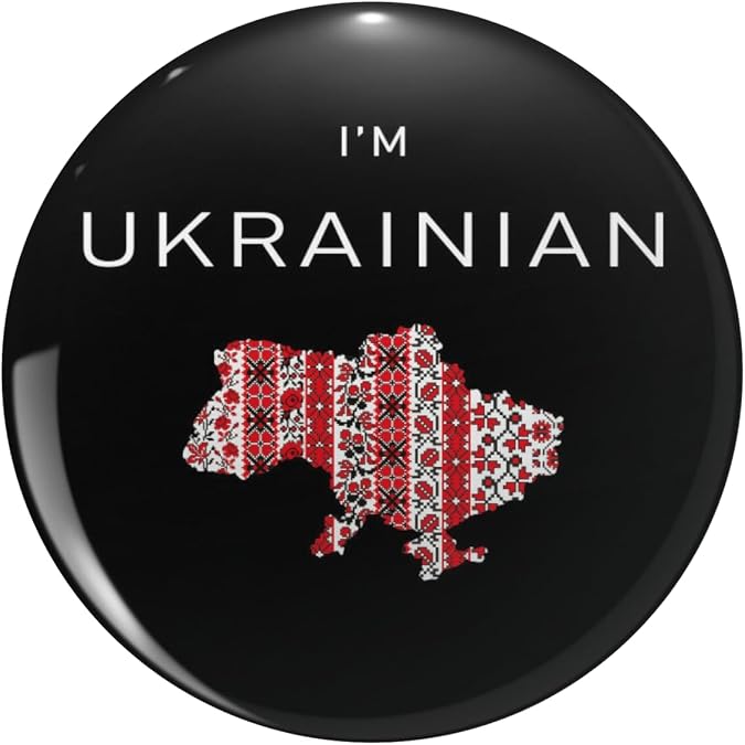 President Volodymyr Zelensky Vyshyvanka Map - I'M Ukrainian Lapel Pin Cute Brooch Pins Badges