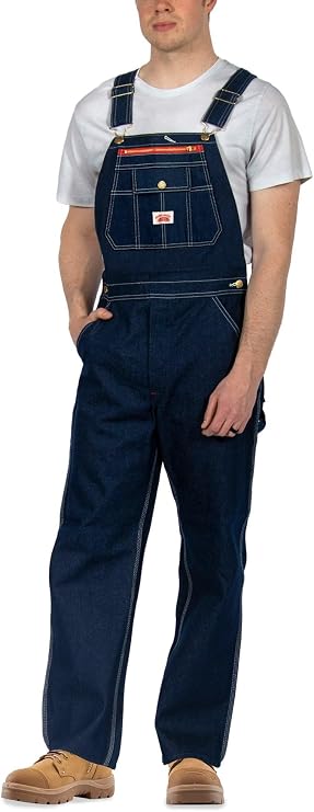 Round House Men's Rigid Denim Overalls Rigid Indigo 42W x 34L