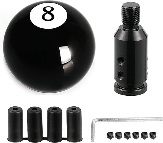 Universal Car Gear Shift Knob, 8 Ball Round Shift Knob(Red)